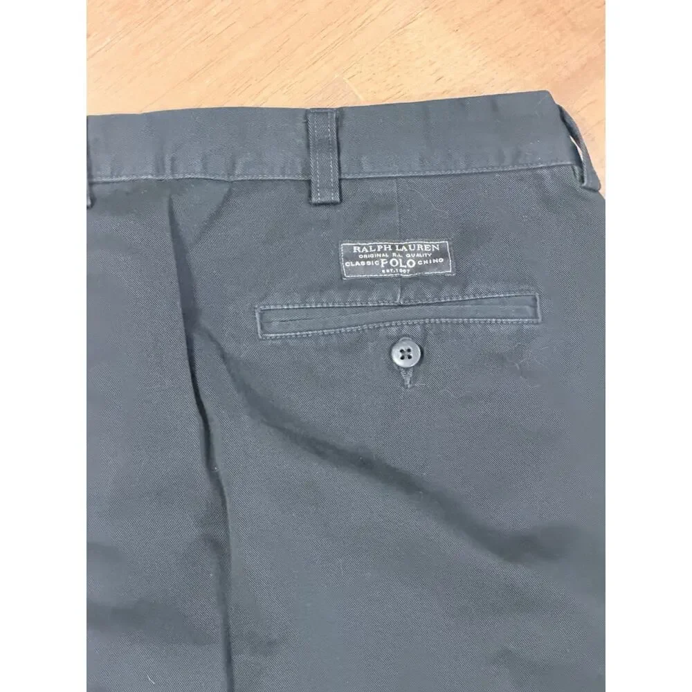 Vintage Polo Ralph Lauren Andrew Chino Pant Men 38x34 Black Preppy Old Money